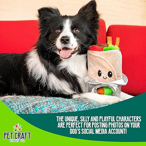 Miniatura 4 de Pet Craft Supply Hide and Seek - Juguetes de peluche para perros arrugados, chirriantes, interactivos, rompecabezas de actividades de madriguera,