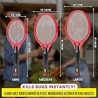 Vista 5 de Zap It Bug Zapper - Raqueta mata mosquitos recargable de 4000 voltios, cable de carga USB, Paquete de 2
