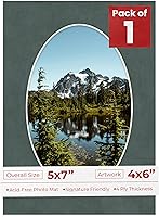 Vista 112 de Tapete de 5 x 7 para fotos de 4 x 6 pulgadas, con apertura de tablero ovalado verde Honeydew precortado, sin ácidos, mate para proteger tus