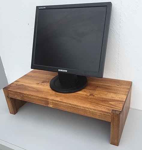 Ideas to Home Elevador de monitor de computadora de madera maciza Albus (21 pulgadas de ancho x 10 pulgadas de profundidad x 5 pulgadas de alto,