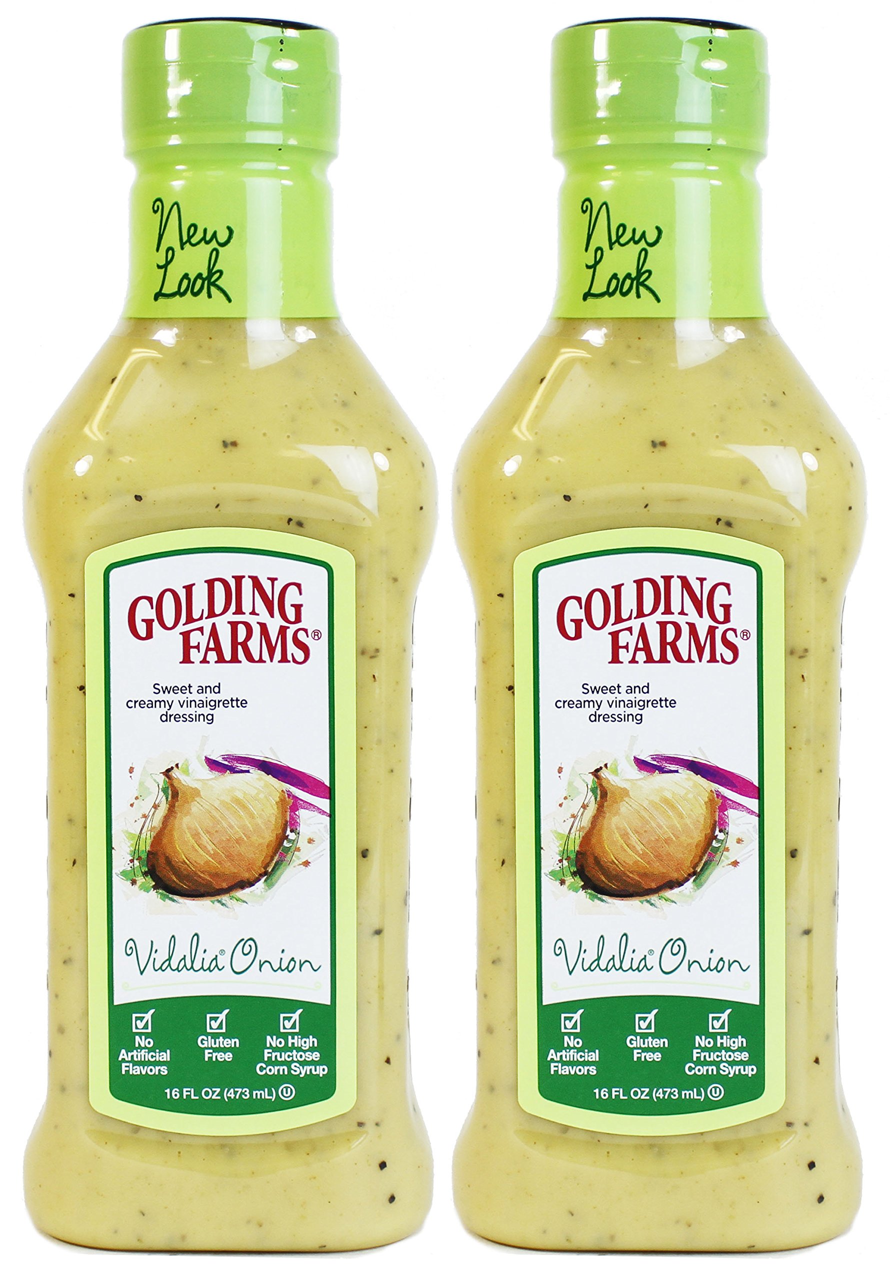 Golding Farms Vidalia Onion Vinaigrette Dressing 16 Oz (Pack of 2)
