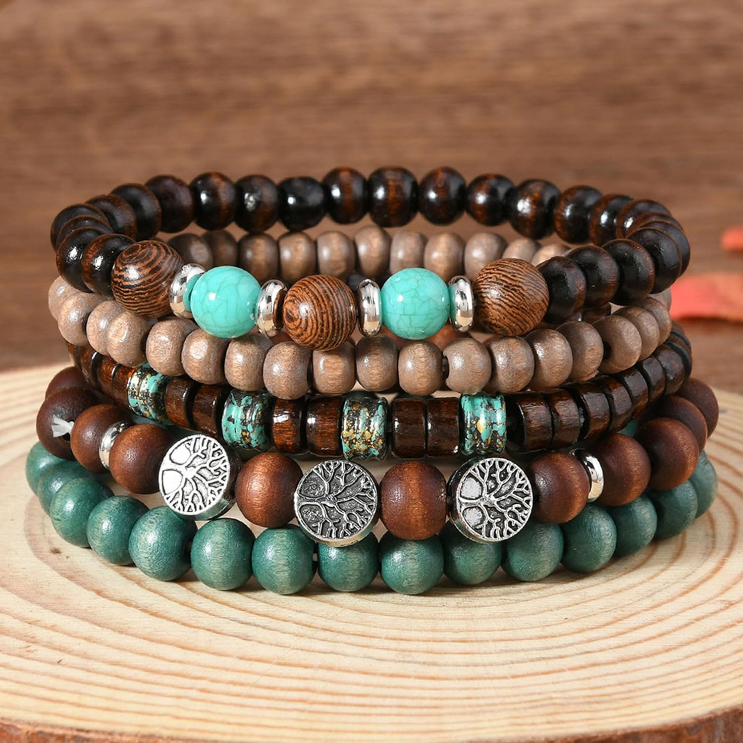 Long tiantian Boho Bracelets Stackable Wooden Bracelets for Women Popular Western Turquoise Bracelet Boho Jewelry for Women Trendy 2025 A1:western bracelets image 3 of 7 B0F7HSPRYP