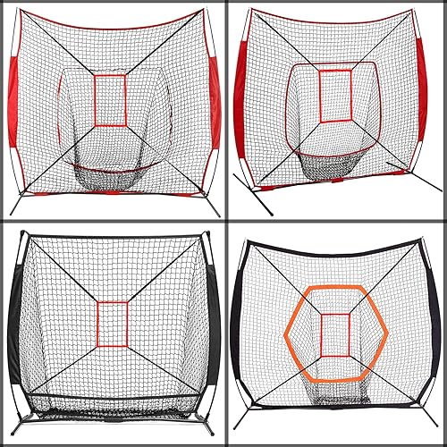 Miniatura 4 de Zona de ataque ajustable para red de béisbol, práctica de lanzar y golpear con precisión, para redes de 6 x 6, 7 x 7 o 8 x 8 pies