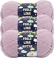 Vista 10 de Lion Brand Yarn Feels Like Butta - Ovillo de lana suave para tejer y tejer, aterciopelado, paquete de 3, color gris pálido