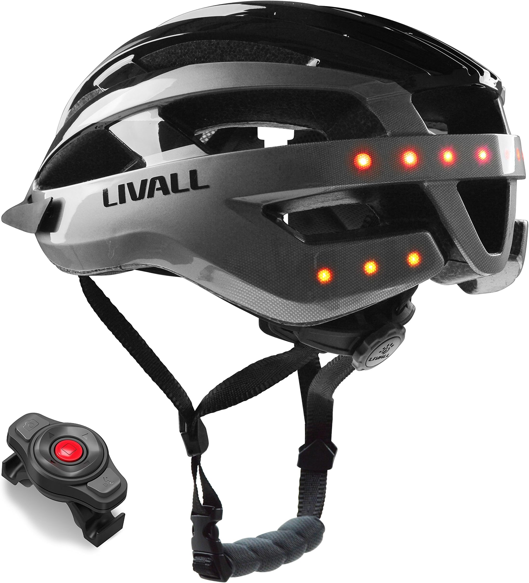 LIVALL MT1 Smart Bike Helmet , Cycling Mountain Bluetooth Helmet, Built-in Mic, Bluetooth Speakers, Wireless Turn Signals Tail Lights Setting, SOS Alert, Safe & Comfortable for Adult & Teenager 2018 - Silver/Black