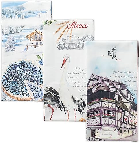 Maison d' Hermine - Juego de 3 paños de cocina 100% de algodón, suaves, absorbentes, multiusos, para comedor, fiestas con bufé y campamento, modelo