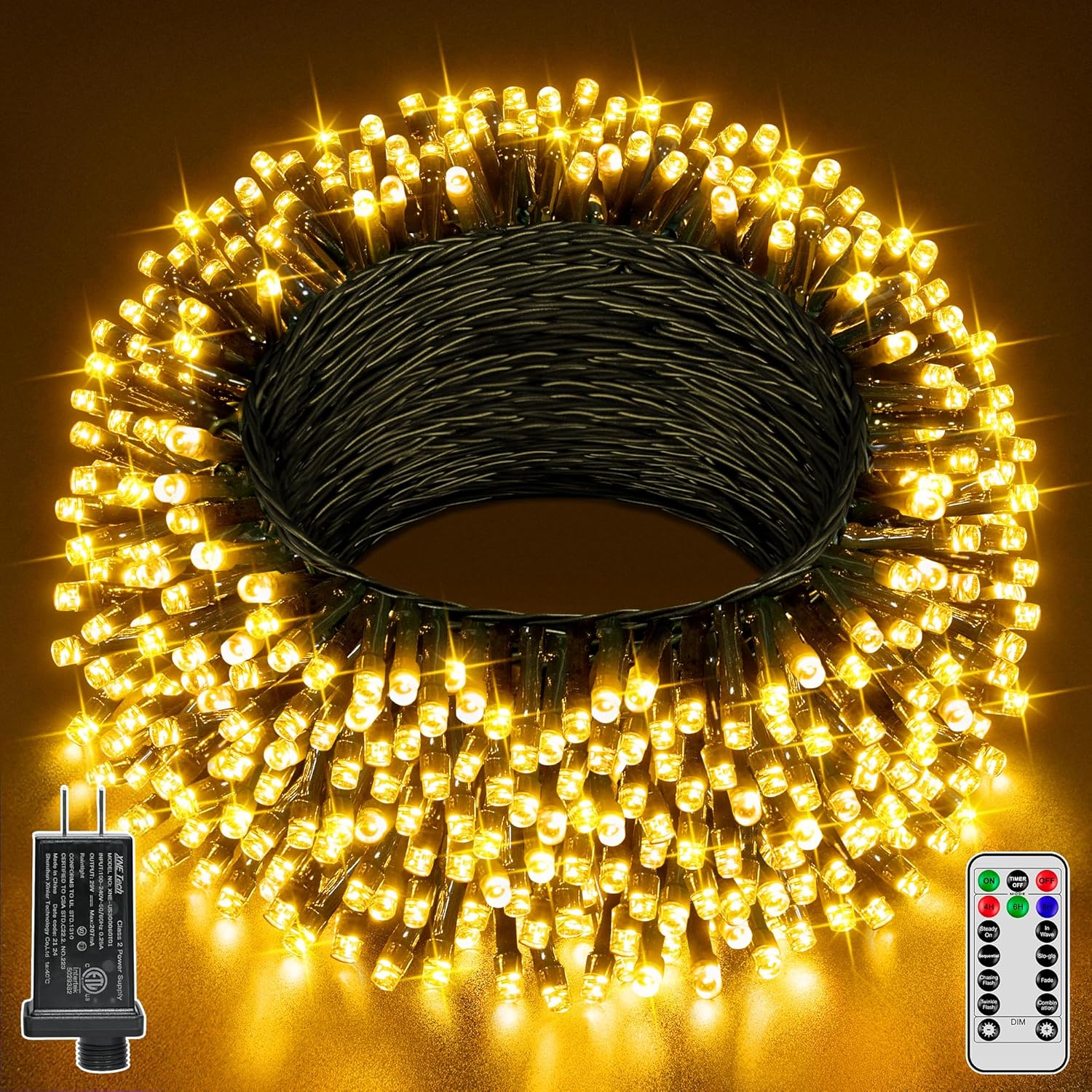 200 LED 66 FT Christmas Lights, Christmas Tree Lights with Remote and Timer, Waterproof Outdoor String Lights with 8 Modes Dimmable, Fairy Lights for Holiday Decor (Warm White) 200 LED 66 FT Christmas Lights, Christmas Tree Lights with Remote and Timer, Waterproof Outdoor String Lights with 8 Modes Dimmable, Fairy Lights for Holiday Decor (Warm White)