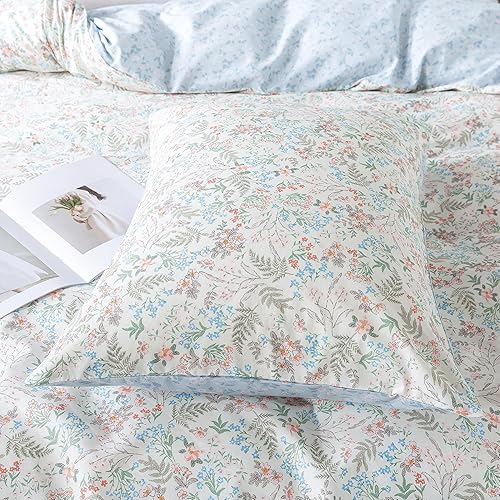 Miniatura 355 de HoneiLife - Juego de funda de edredón floral 100% algodón, 3 piezas, botánica, ropa de cama con cierre de cremallera y lazos en las esquinas