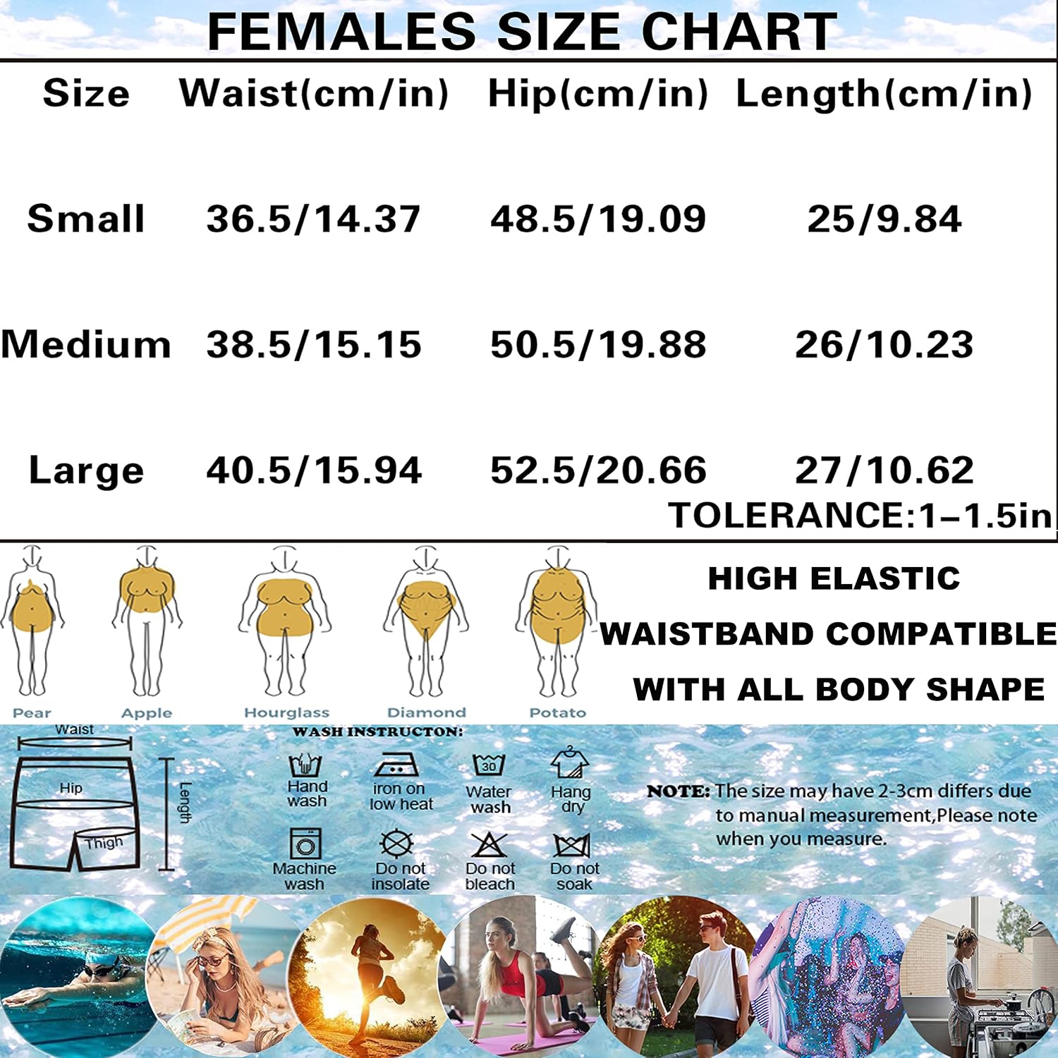 visesunny Women's Drawstring Board Shorts Quick Dry Stretch Novelty Patterns Swimsuits Swimwear Bottoms S-L