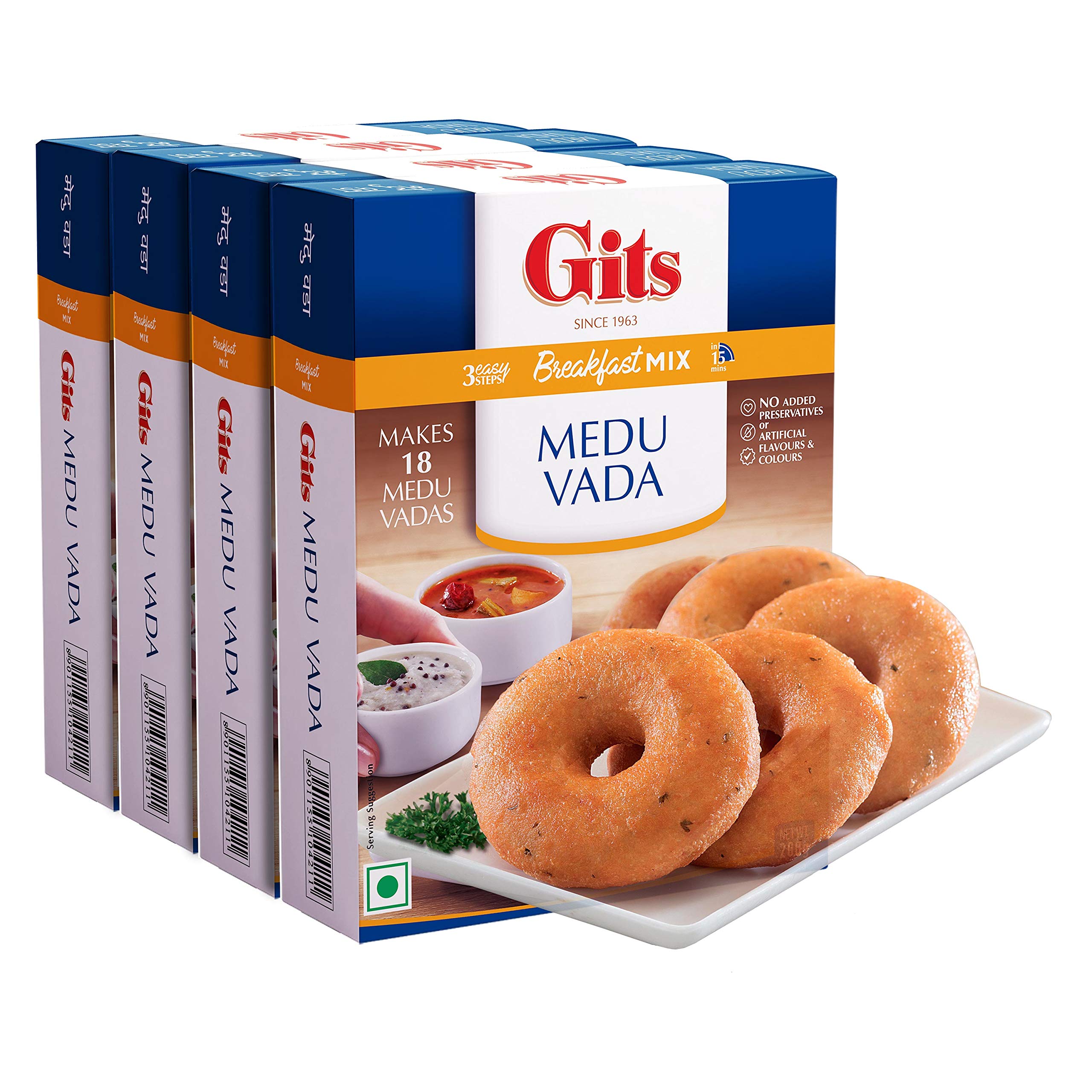 Gits Medu Vada Breakfast Mix, Makes 18 per Pack, Pure Veg, South Indian Breakfast Mix, 800g (Pack of 4 X 200g Each) (B08LQ5WRLX) Amazon Price History, Amazon Price Tracker