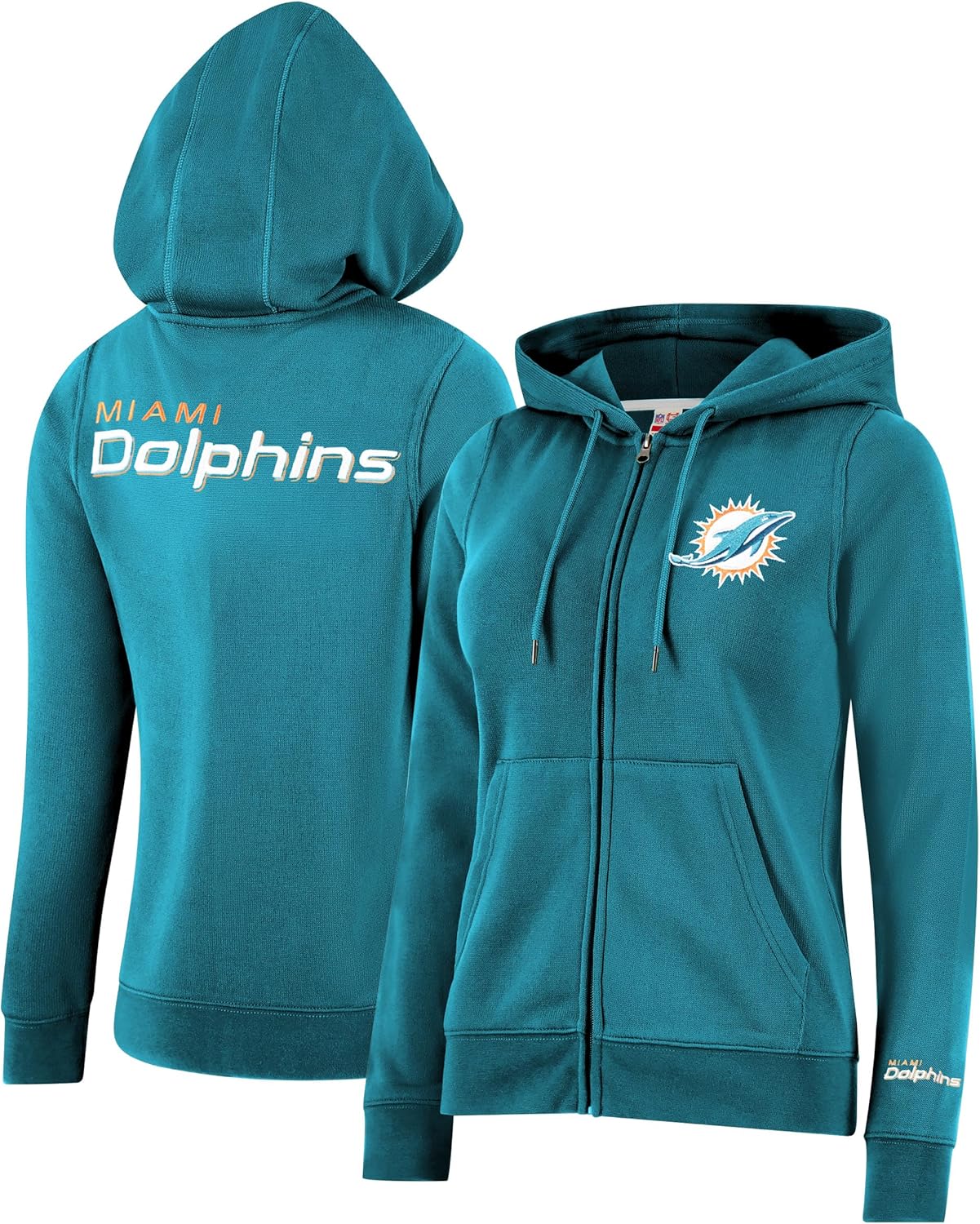 Ultra Game Women's NFL Official Full Zip Super Soft Marl Knit Hoodie Sweatshirt Jacket