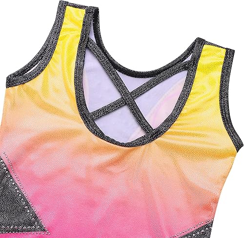 Miniatura 5 de TFJH E Leotardos de gimnasia para niñas, con diamantes brillantes, ropa de danza de ballet, trajes de práctica de una pieza, 3-12 años
