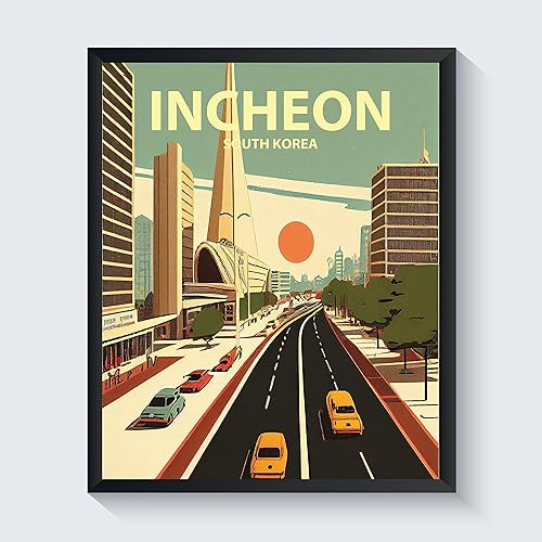 Vista 17 de Póster de impresión artística retro de la ciudad de Tokio, arte de pared de Japón, póster de sala de estar, decoración de pared, paisaje urbano