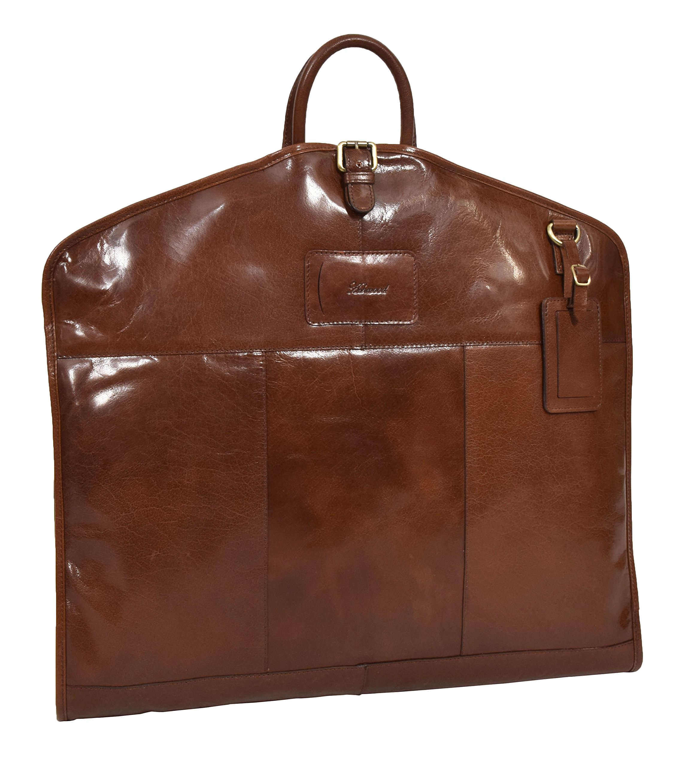 Luxus Leder Anzug Tragetasche Kastanie Suiter Case Kleid Kleiderabdeckung Reisetasche - Finley