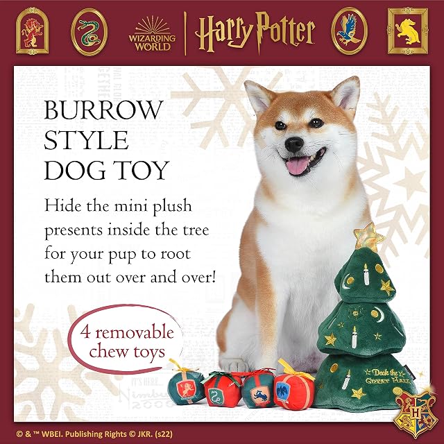 Foto 3 de 6 de Harry Potter Juguete de Peluche para Perros de Hogwarts de 14 Pulgadas con Forma de árbol navideño
