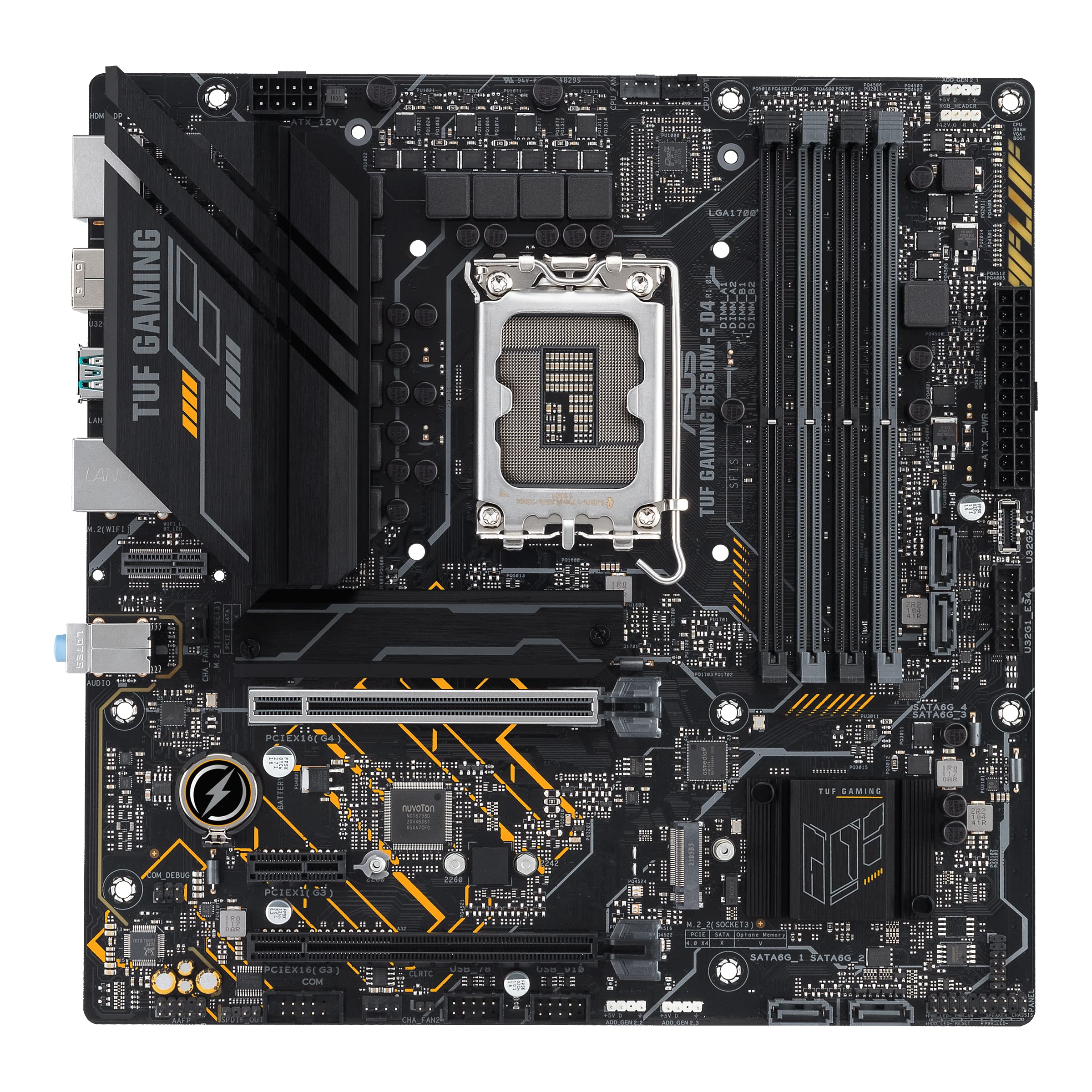 ASUSTUF Gaming B660M-E D4 Intel LGA 1700 Micro ATX DDR4 Motherboard
