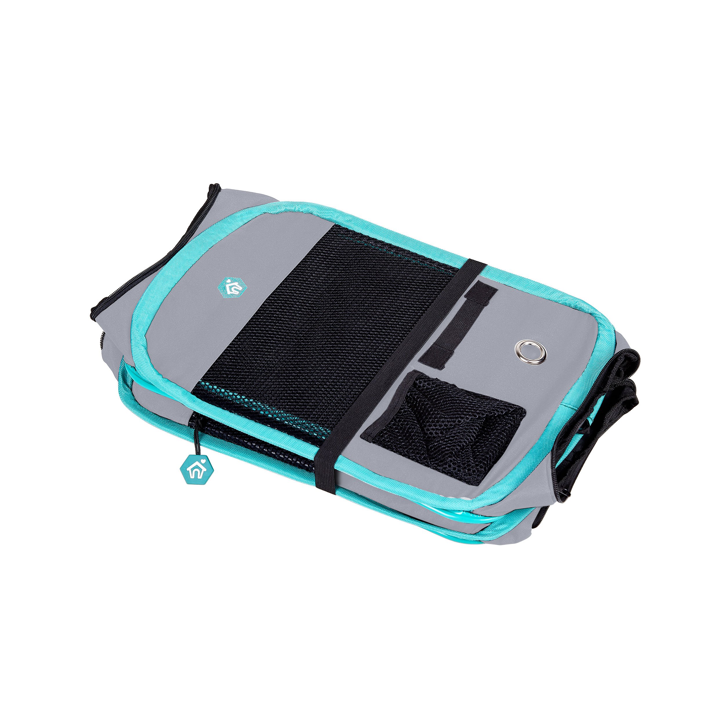 Deluxe Premium - Box portatile per cani, gatti, gattini e tutti gli animali domestici (M, grigio)