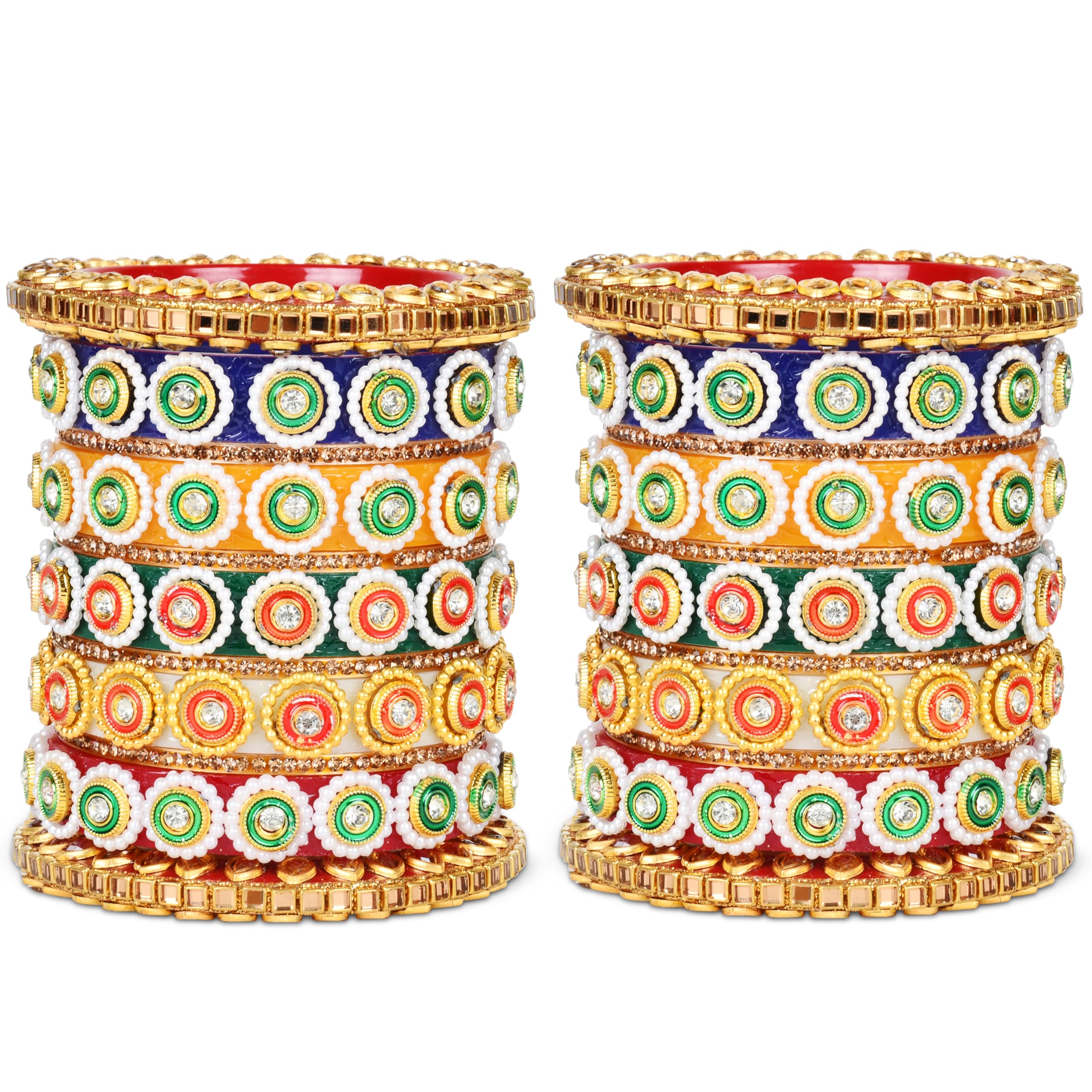 BIANKA "Multicolour Bridal Chuda Ideal for Wedding, Engagement, and Festivals with Pearl, Kundan, Gold, and Silver Handwork (Style2, 2.8) (B0CM6K4QW7) Amazon Price History, Amazon Price Tracker