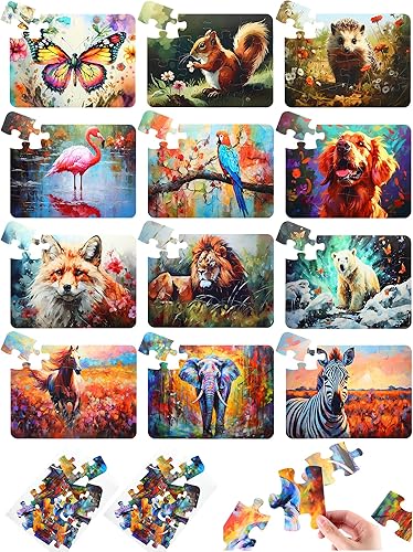 Miniatura 1 de Paquete de 24 rompecabezas para personas mayores, rompecabezas de 16 piezas grandes, demencia, productos de Alzheimer, actividades fáciles de