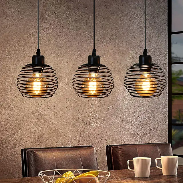 ZMH Vintage Pendelleuchte Industrial Design - 3-Flammig Hängelampe für Esstisch