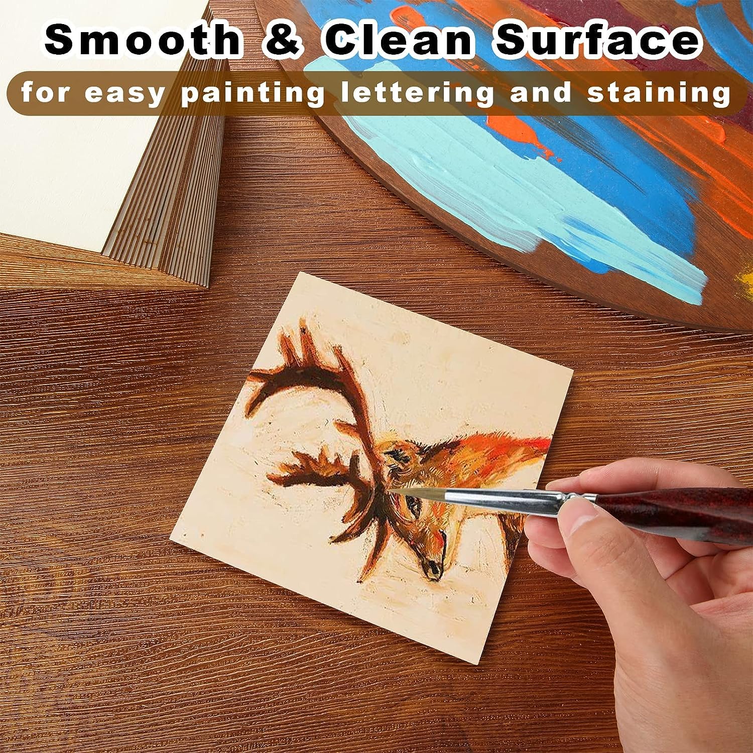 Changrobe Square MDF Square MDF Board 2 inch -2.5 mm Thick Wood Squares for Crafts, Unfinished Wooden Square Cutouts, Coasters for Resin Art, Mandala Art, Pyrography, Painting (Set of 50) 2