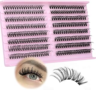 Lash Clusters 288Pcs DIY Individuals Eyelash Extenisons Natural Look 40P 50P Individual Lashes 8-16MM CC Curl Individual Lashes DIY at Home Wispy Fluffy Lash Extensions Clusters by JIMIRE