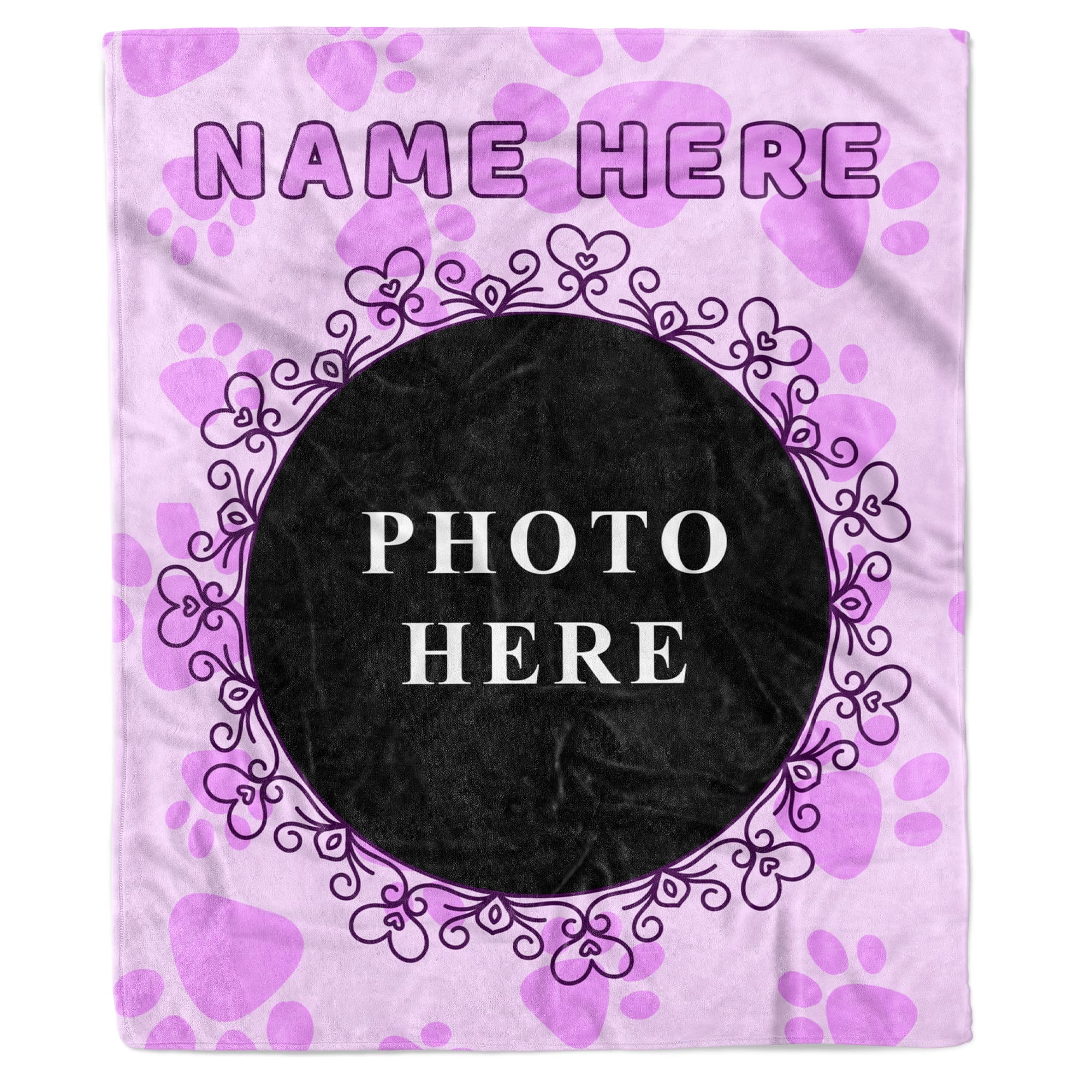Couverture de chien photo personnalisée cadeau amoureux des animaux de compagnie Couverture personnalisée pour chien violet Couverture en polaire douce Couverture pour amoureux des chiens Cadeau