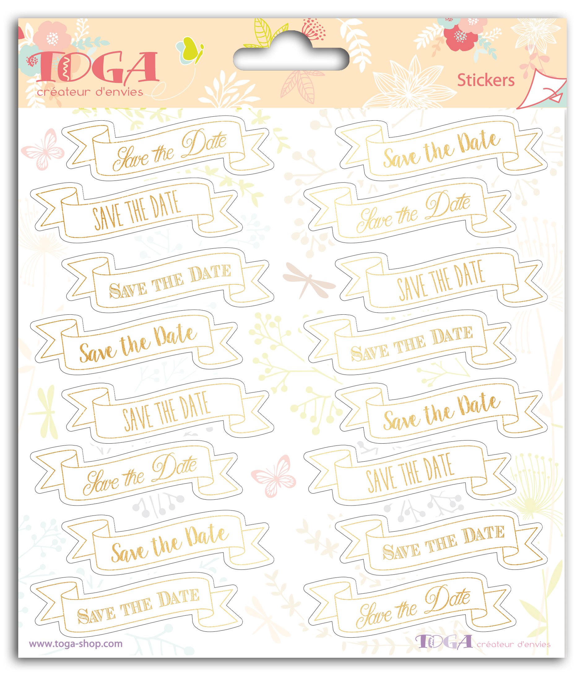 Toga stf83 – Lote de 32 Pegatinas Papel Oro 15 x 17,5 x 0,2 cm