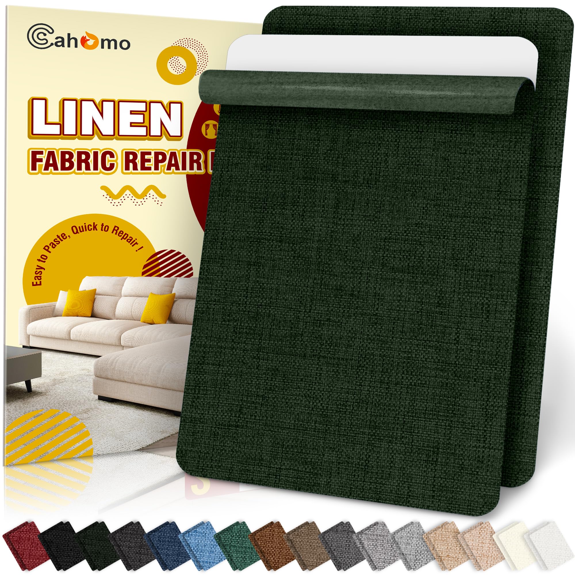 Flicken Selbstklebend Stoff, Cahomo Leinenstoff Patches Selbstklebend, Leinen Reparatur Patches für Sofa, Autositze, Bootssitze, Bürostuhl, Vorhang