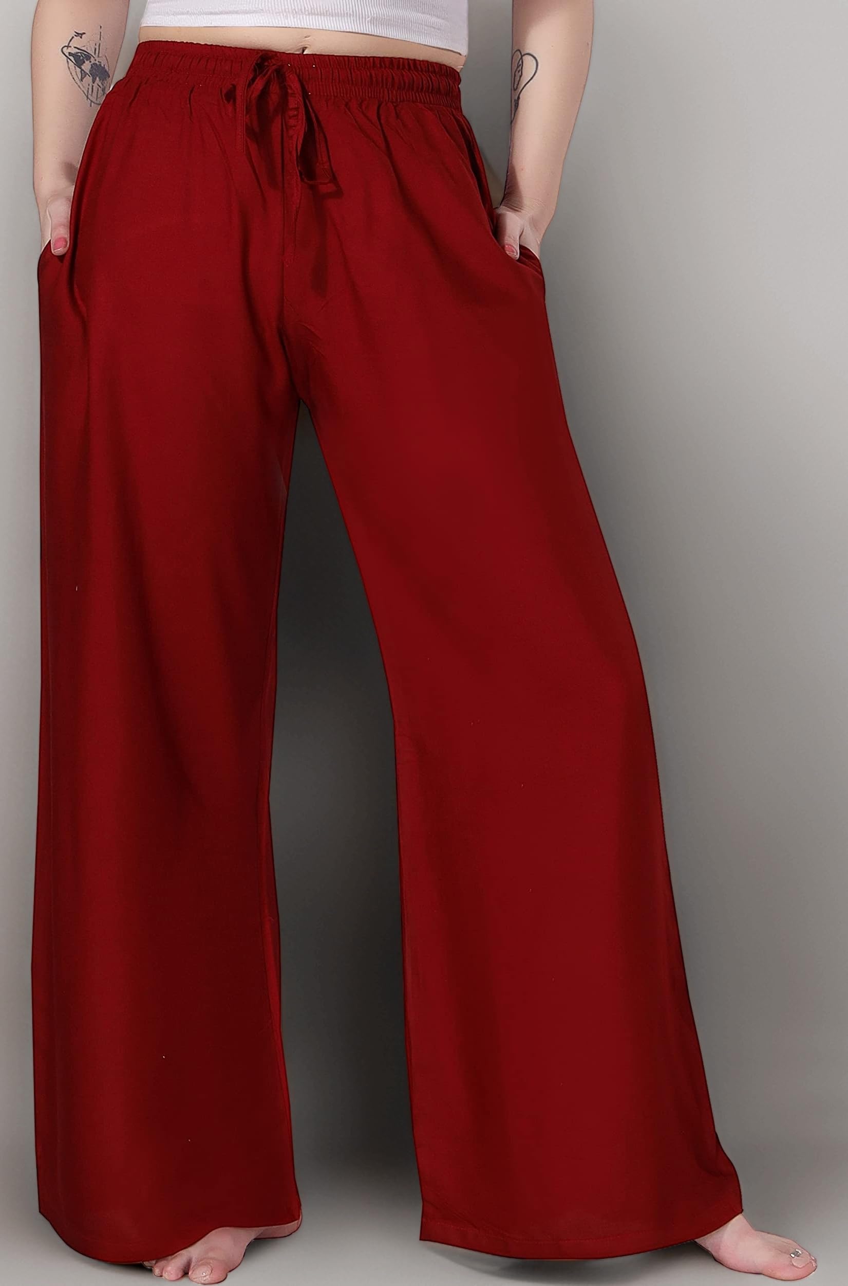 Women's and Girls Cotton Reyon Regular Fit Palazzo Pants - Available Size - L, XL, 2XL, 3XL