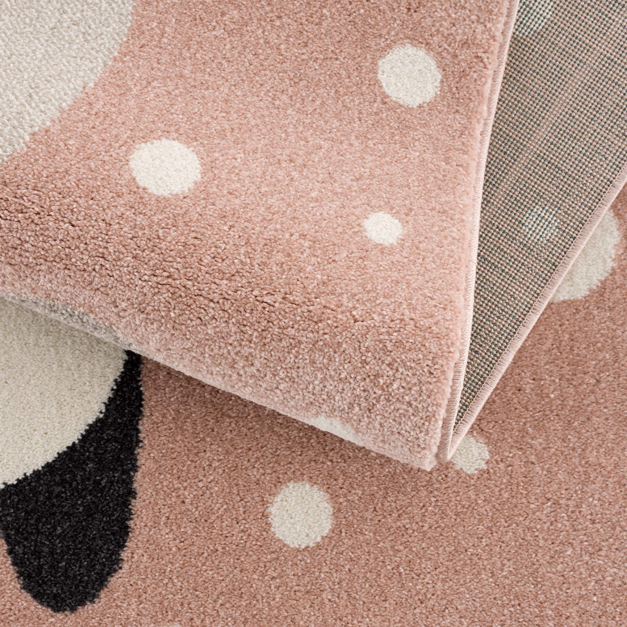 Jimri Alfombra para habitación Infantil, Alfombra para habitación Infantil, Alfombra Infantil, Oso, Panda (Crema-Beis, tamaño: 80 x 150 cm
