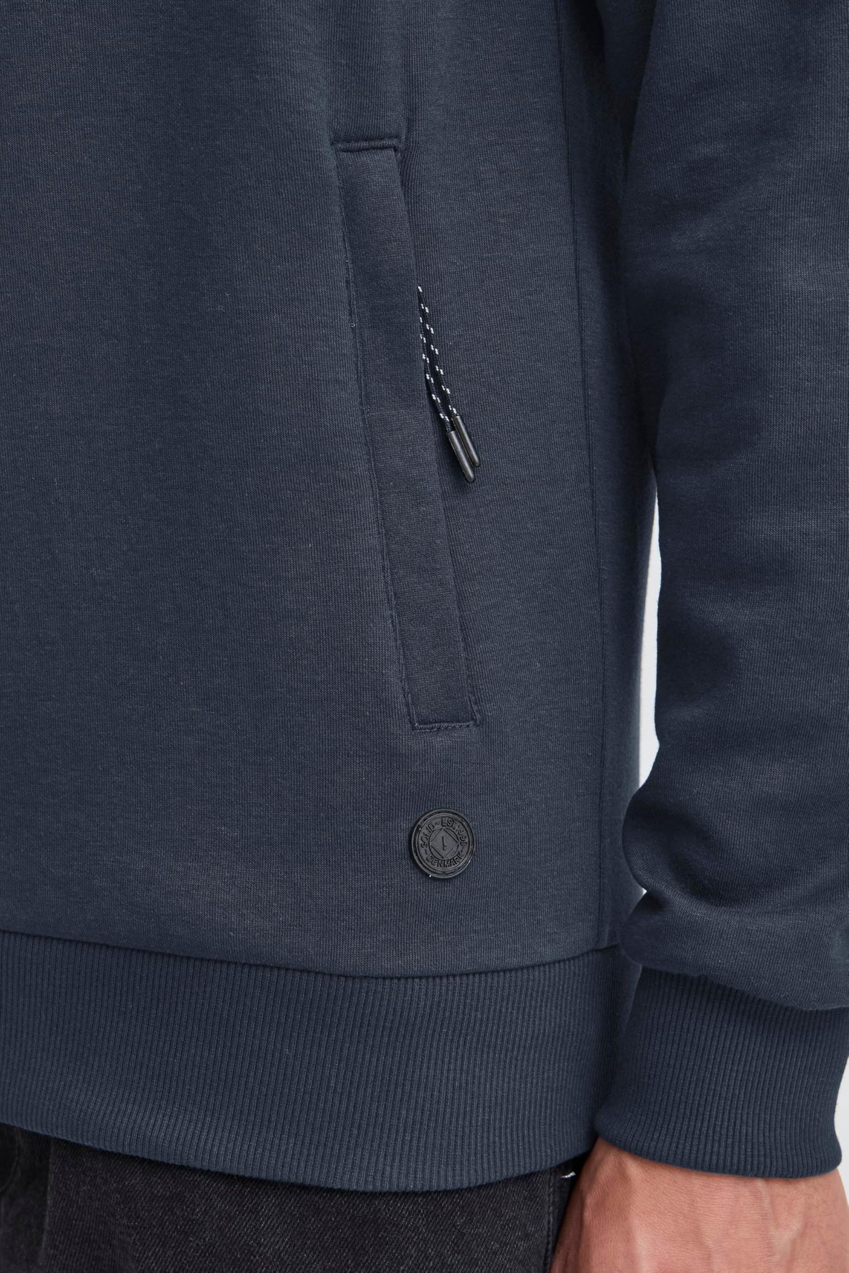 !Solid SDGelbert Homme Veste en Sweat Veste à Capuche Hoodie avec Capuche Poches en Biais Mélange de Coton Regular Fit