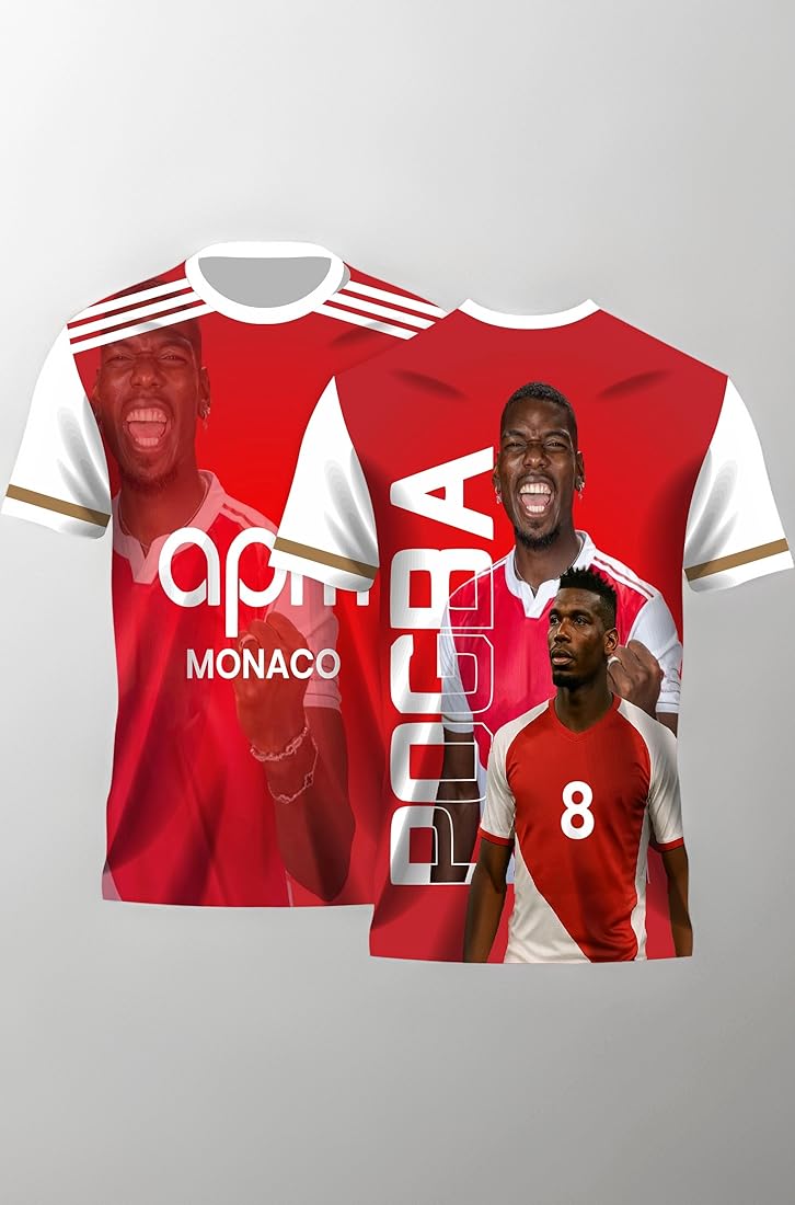 MENS AS MONACO 2025-2026 PAUL POGBA #8 SOCCER FOOTBALL JERSEY
