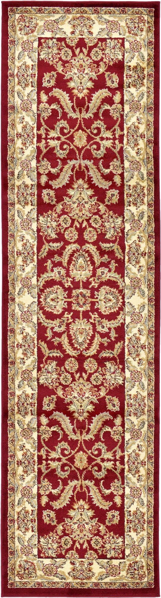 Voyage Collection Traditional Oriental Classic Intricate Design Area Rug (2' 7 x 10' 0 Runner, Red/Tan)
