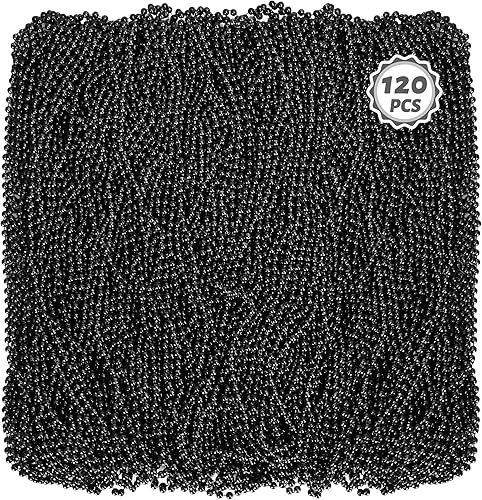 120 piezas de accesorios de Mardi Gras, collar de cuentas de 33 pulgadas, cuentas de Mardi Gras, collar de cuentas negras, cuentas a granel para disponible en Yaxa Venezuela