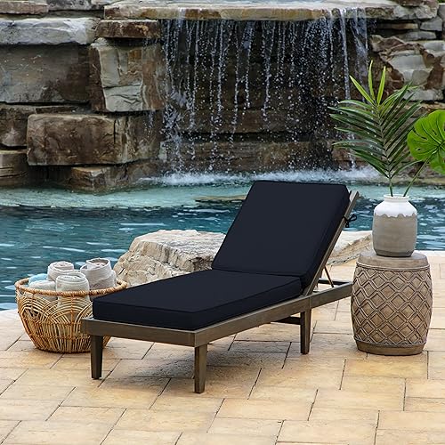 Miniatura 2 de Arden Selections ProFoam Performance - Cojín para tumbona para exteriores, 46 x 21, color negro ónix