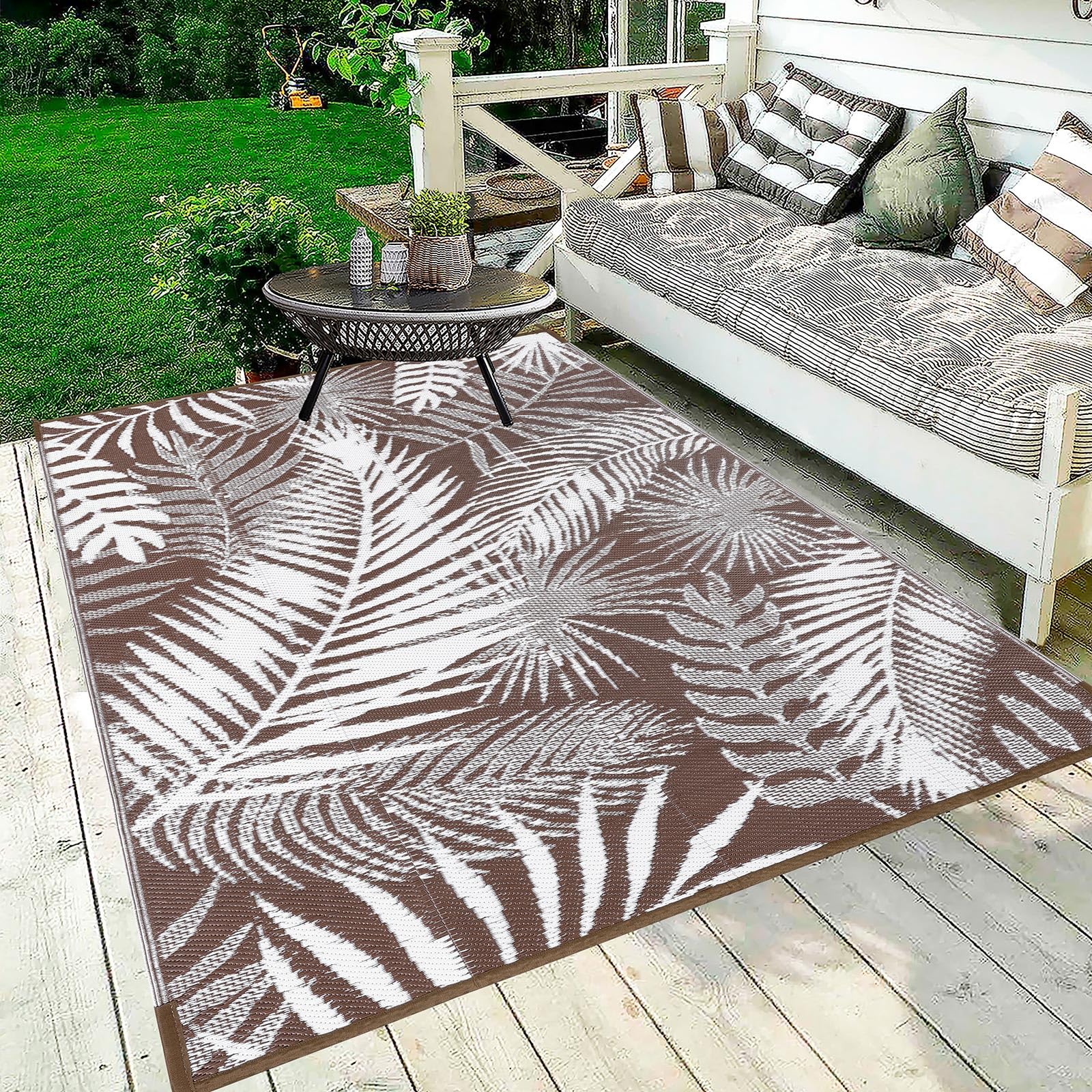 HiiARug Outdoor Rug 5x7Ft Outdoor Plastic Straw Rug Waterproof Outdoor Rugs for Patios Clearance Reversible Patio Mat Outdoor Carpet for Patio Camping