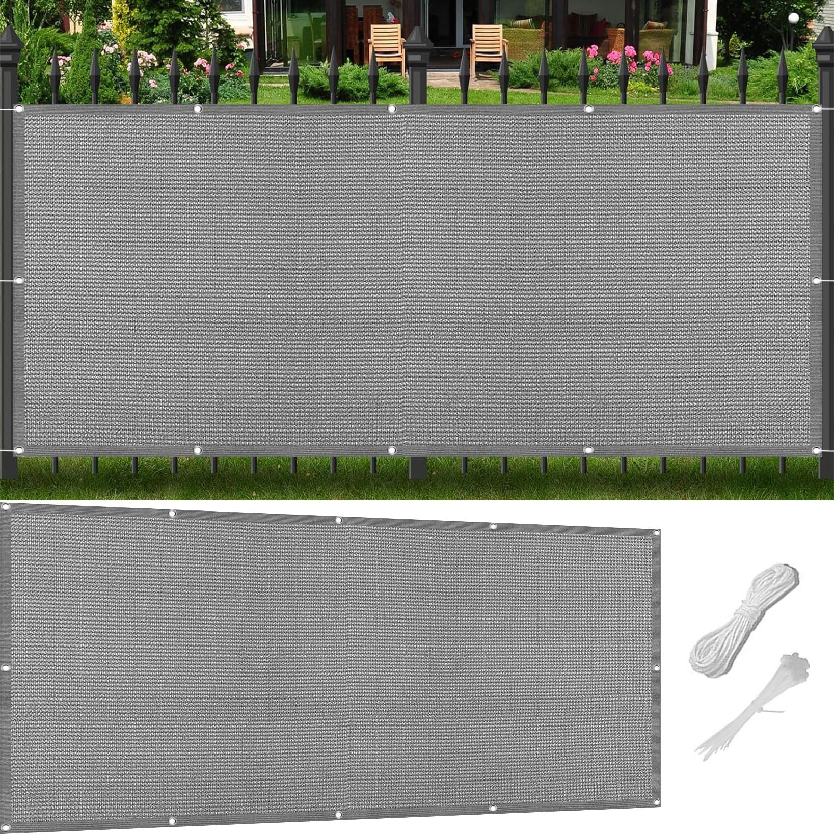 Voile d'ombrage anti-chaleur 75 x 500 cm contre le soleil fort du jardin