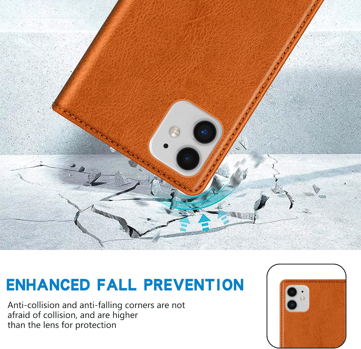 ZZXX for iPhone 11 Wallet Case with [RFID Blocking] Card Slot Stand Strong Magnetic Leather Flip Fold Protective Phone Case for iPhone 11 Case Wallet(Brown-6.1 inch) - Image 7