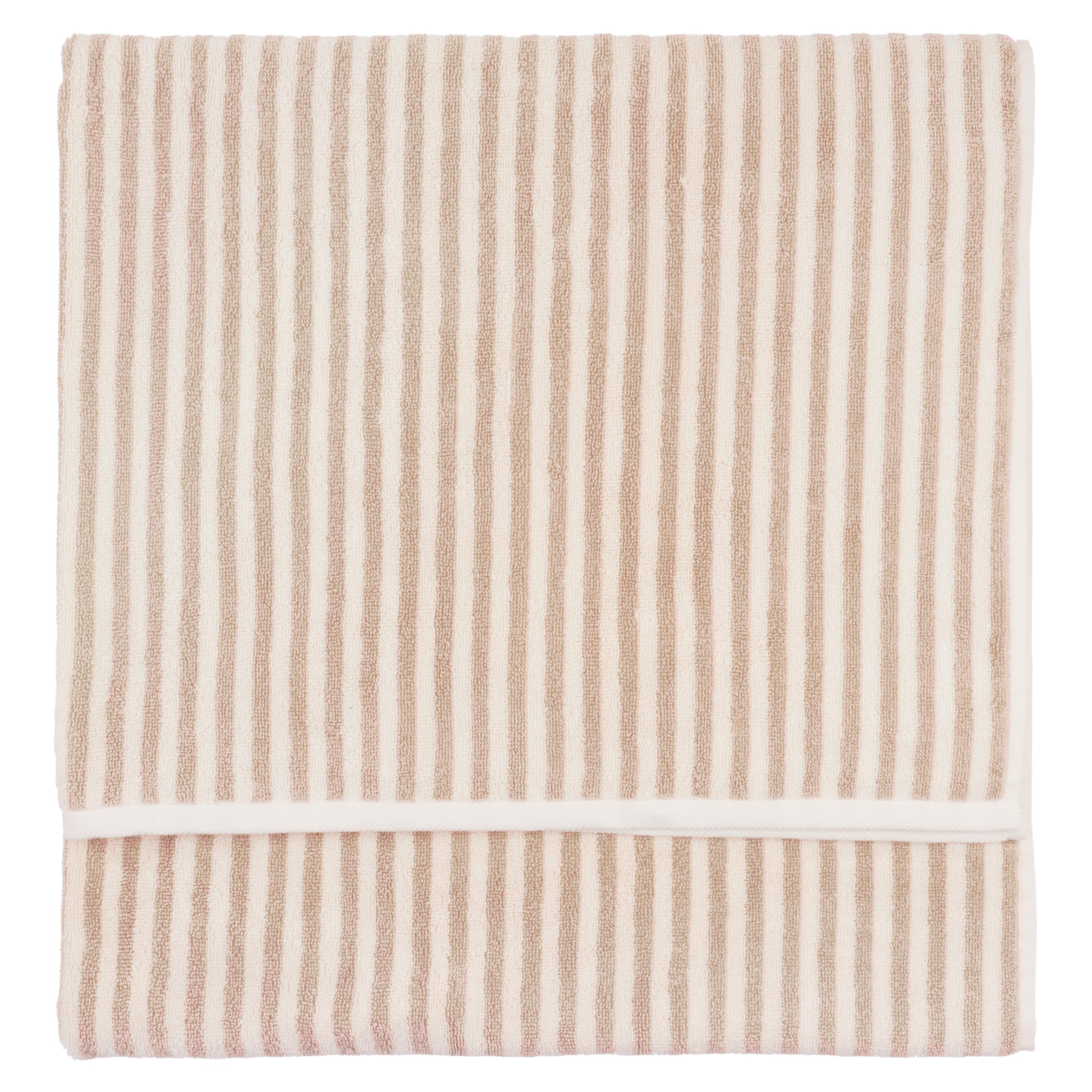 Yard Hebden Bath Towel – Ultra Soft 100% Cotton Terry Striped Luxury Bathroom Towel (Natural – 70x130cm)