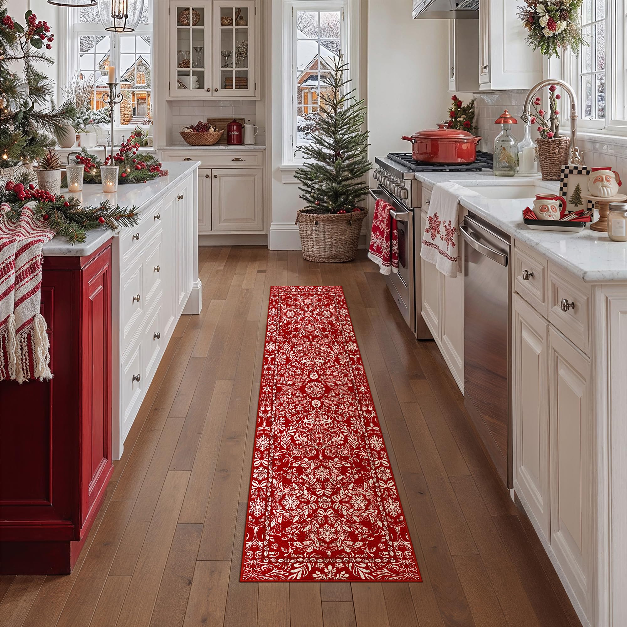 Christmas Area Rug - Red & Festive -24