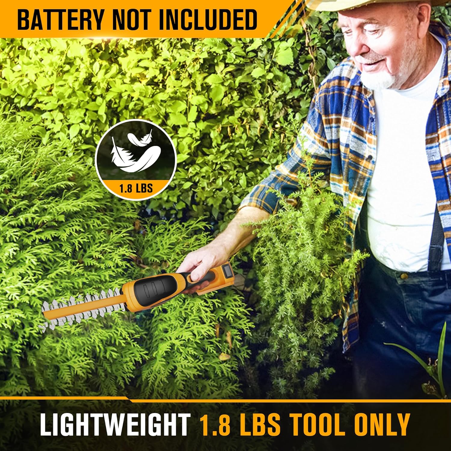 Hedge Trimmer Cordless Compatible with DEWALT 20V MAX Battery (No Battery), Electric Hedge Trimmer Cordless Grass Trimmer, Bush Trimmer Grass Shears Handheld for Yard, Garden, Lawn