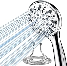 Magichome Shower Head with Hose 59 Inches, High Pressure Hand Shower with 5 Jet Types, High-Quality Chrome Plating Shower Head, Water-Saving Shower Head, Chrome