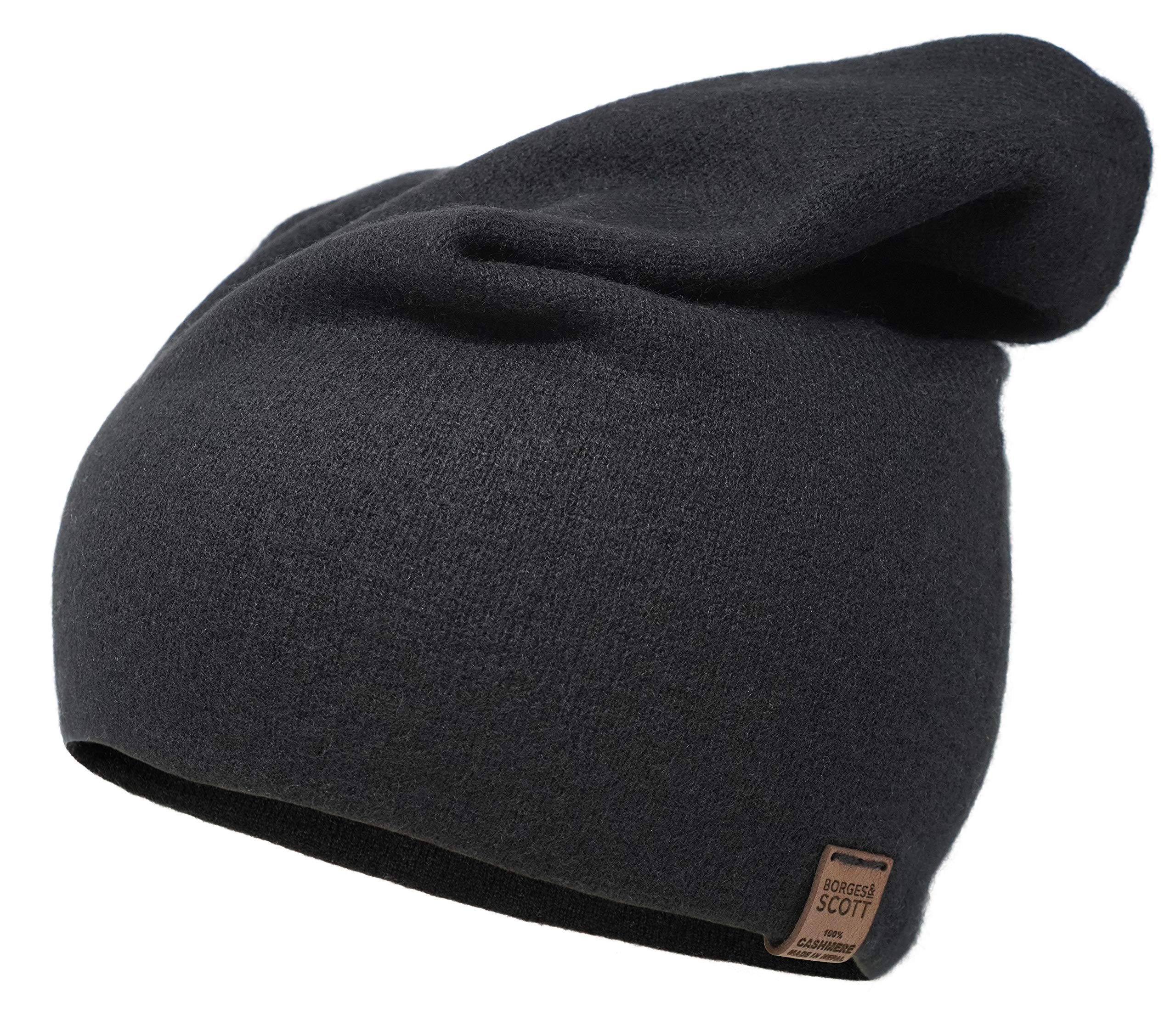 Borges & Scott Aspen - Double Layer Beanie Hat - 100% Cashmere - Made in Nepal - Midnight
