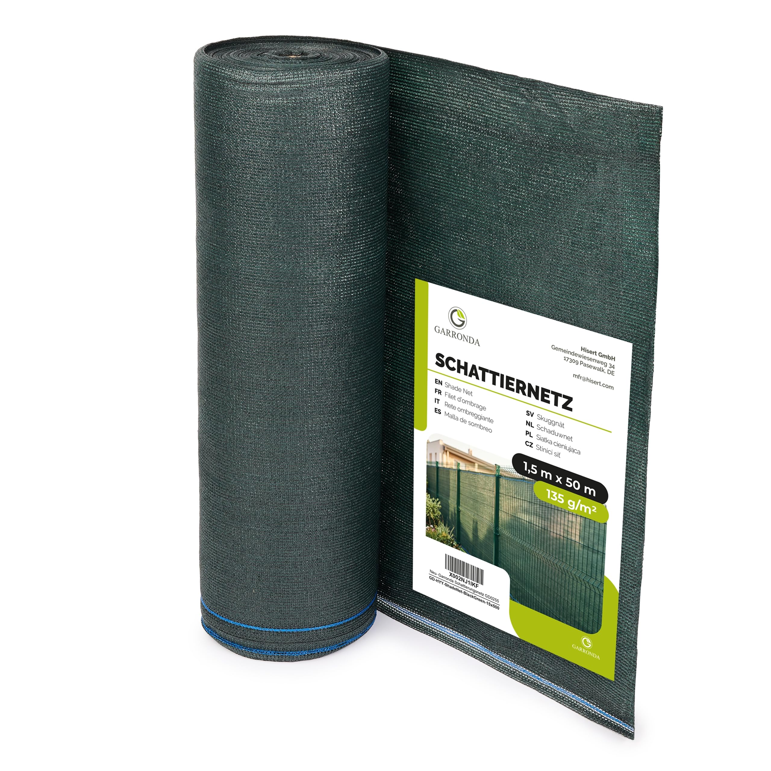 Garronda Malla de Sombreo 1,5 x 50 m 135 g/m² GD-0255