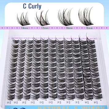 Wispy Lash Clusters Kit DIY Lash Extension Kit Natural Look C Curl Cluster Eyelash Extension Kit Volume 10-16MM Individual Eyelashes Kit with Lash Remover by Newcally