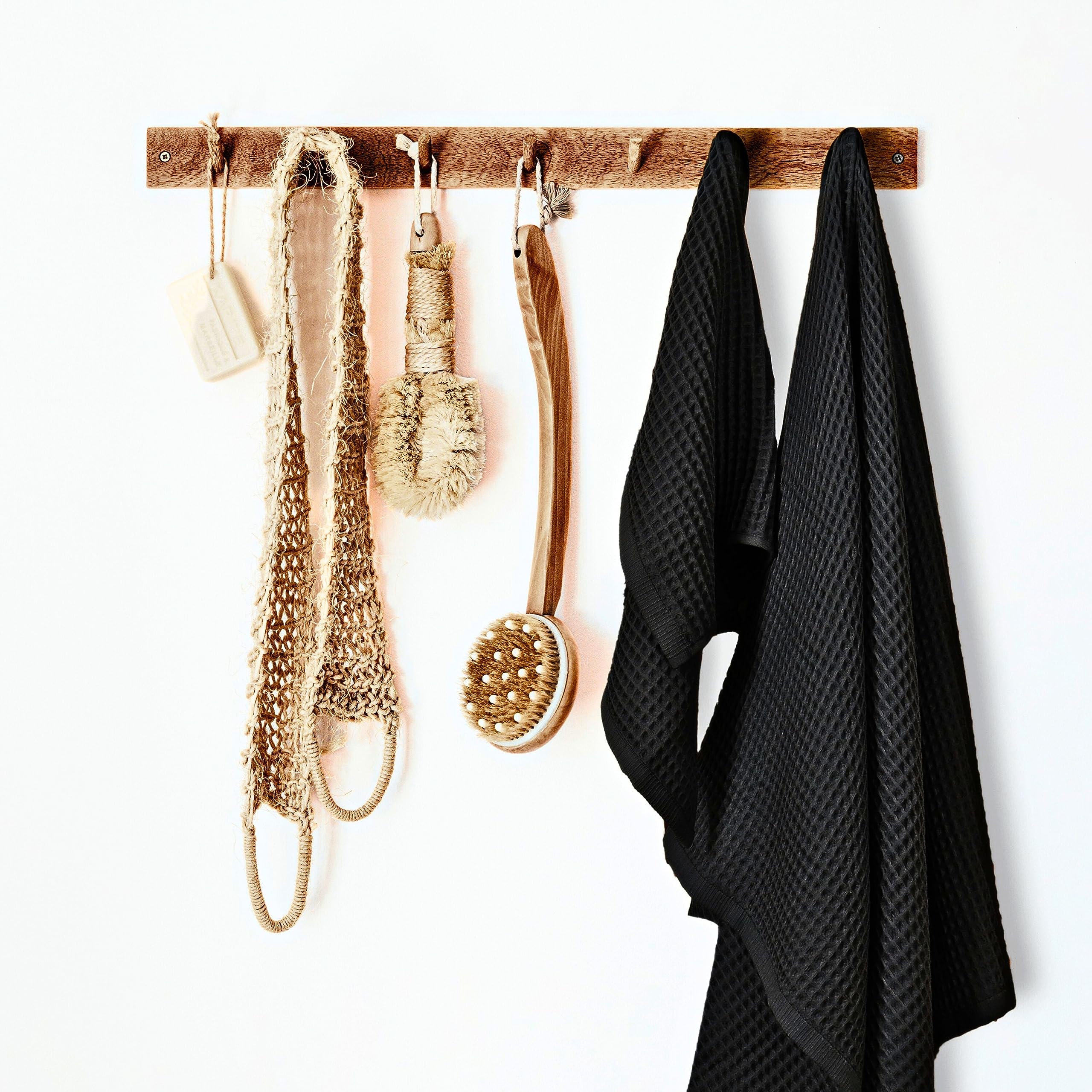 PÜSKÜL - Asciugamani da cucina in 100% cotone turco, confezione da 6, strofinacci e strofinacci turchi di alta qualità, per cucina (colore nero, 40 x 81 cm)