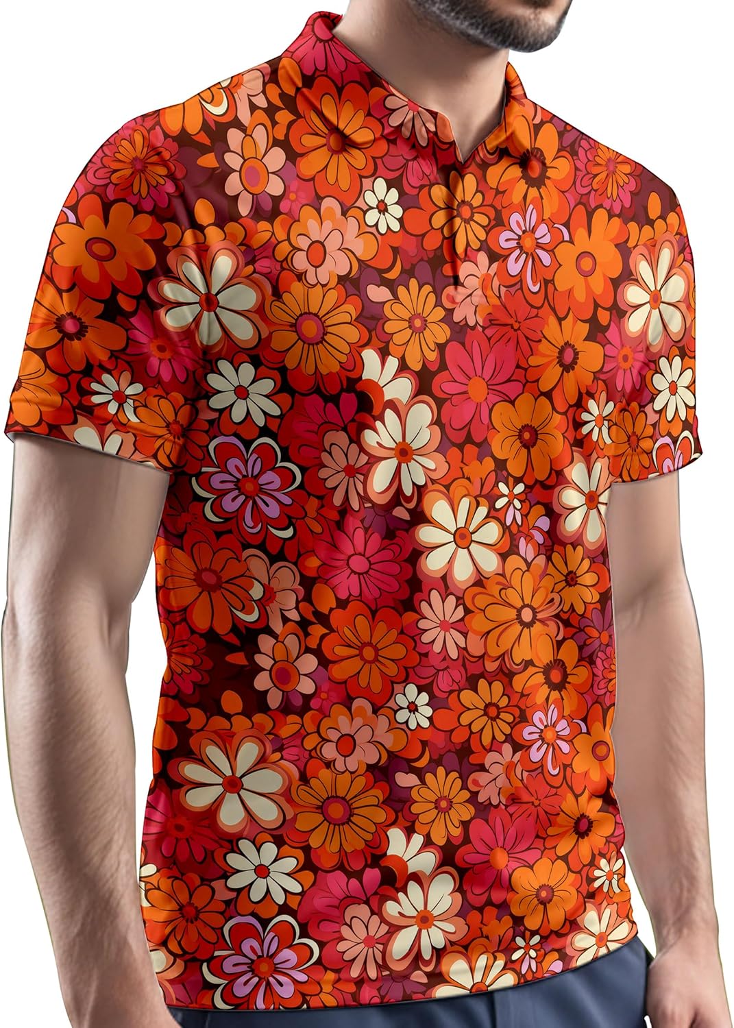 Funny Golf Shirts for Men,Mens Hawaiian Shirts Short Sleeve Novelty Crazy Golf Shirts - Image 5