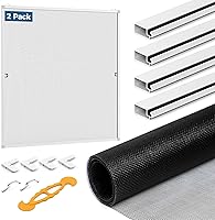 Augblinds 2-Pack DIY Window Screen Frame Kit 5/16x3/5in Aluminum for 46x46in Screens, Mesh, Spline, Corners - Custom Bug Screens White