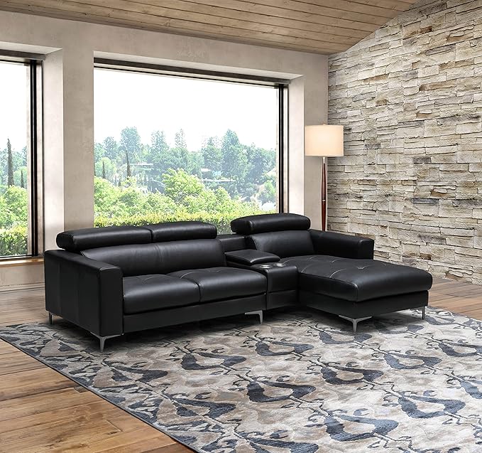 Abbyson Living Tortola Chaise Sectional Sofa Center